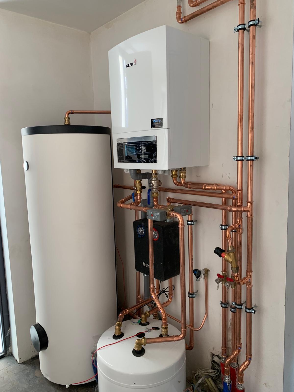 Nefit ketel met Buderus & koperen leidingen