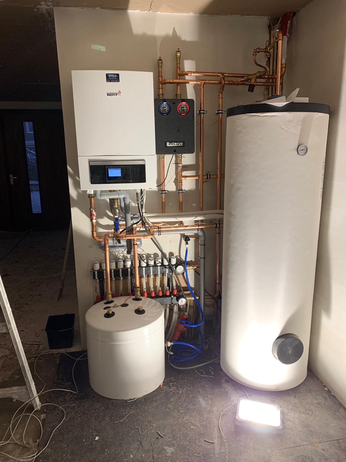 Nefit installatie met buffervat & verdeler